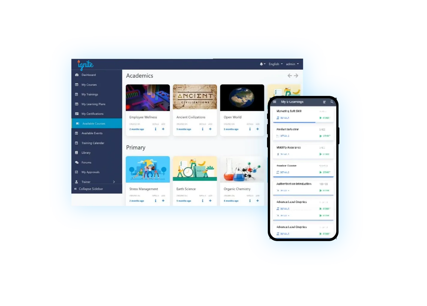 LMS feature: mobile friendly.